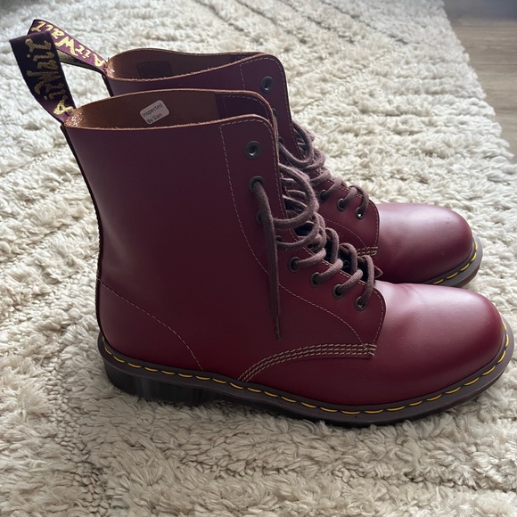 Mens Red Hand Crafted Doc Martens - Picture 4 of 7